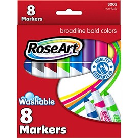 RoseArt Bold Washable Broadline Markers 8-Count Packaging May Vary (3005VA-24)
