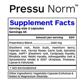 Professional Botanicals Professional Botanicals Pressu Norm - 60 Vegetarian Capsules