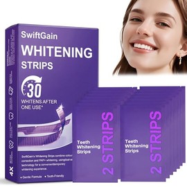 SwiftGain Teeth Whitening Strips for Sensitive Teeth - 14 Uses