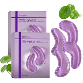 PDRN Glowing Eye Patches, Hydrogel Under Mask for Puffy & Dark Circles 360 Shot, Caffeine Peptide Masks, Puffy Look, Fine Line, Cooling Feel, Hydrate and Plump Delicate, Moisturizing Refreshment