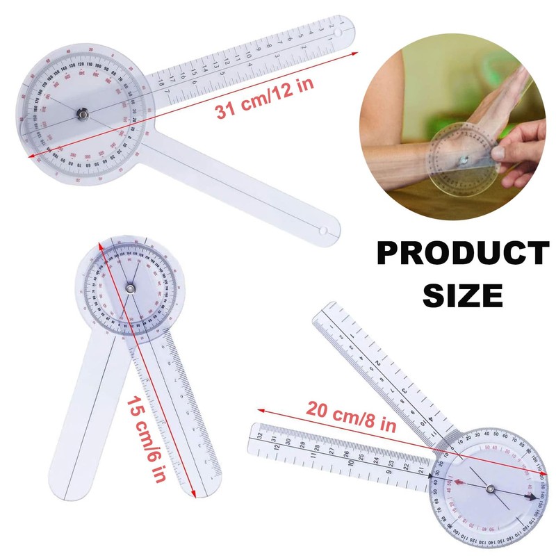 Goniometer Complete Set 6 Pieces, Body Measuring Tape - Physical