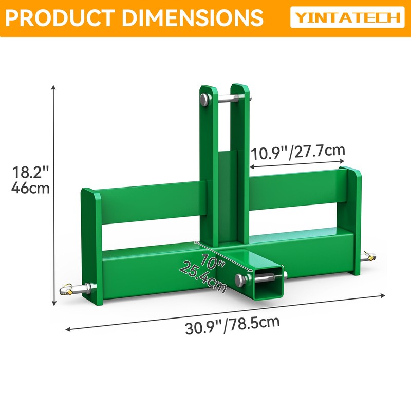 YINTATECH 3 Point Hitch Receiver for Category 1 with 2"