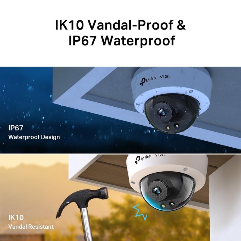 TP-Link VIGI 3MP Dome Network Smart Security Camera, Full-Colour, AI