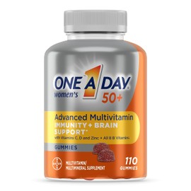 ONE A DAY One A Day Women's 50+ Gummies, Advanced Multivitamin For Women, Vitamins for Brain Support and Immunity Support, Multivitamins with Super 8 B Vitamin Complex, 110 Count