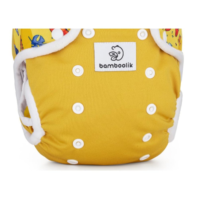 Bamboolik. Waterproof Washable One Size Duo, Button Closure, Double Side