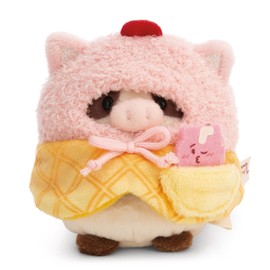 NICI Moona 61655 Cuddly Toy Cow Set 8 cm with Milkshake and Soft Ice Cream Costume in Gift Box White Soft Plush Toy Cute Plush Toy for Cuddling and Playing, for Children and Adults