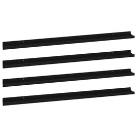 Casafoyer Wall Shelves 4 pcs Black 45.3"x3.5"x1.2"