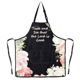 JNIAP Christian Kitchen Apron Christian Kitchen Gifts Bible Verse Apron Taste And See That The Lord Is Good Apron (that theLord ap)