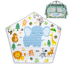 Funsland Playpen Mat Compatible with Funsland Baby Playpen Pop-up Tent - Soft Non Slip Pentagonal Play Mat
