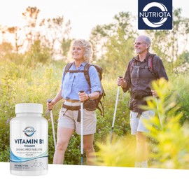 Vitamin B1 (Thiamin) Hochdosiert 200 mg Tabletten - 180 Tabletten - Veganfreundlich – Von Nutriota