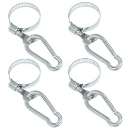 Dijedev 4 Pack Boat Flag Pole Clips, 0.83-1.5 Inches/21-38mm Adjustable Diameter for Pontoon Flag Pole Kit, Winding Flag Mounting Ring for All Vehicle, Boat, House, Garden Flagpole