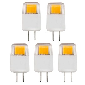 CBConcept UL Listed, 12 Volt G6.35 LED Light Bulb, 5 Pack, Epistar COB 1.7 Watt, Dimmable, 220 Lumen, Pure White 6000K, 360 Degree Beam Angle, 20W Equivalent, Halogen Replacement Bulb