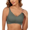 Xcutting Women's Thin Bra Without Underwire Soft Bustier Seamless Bra