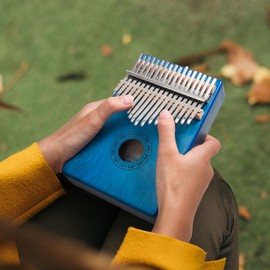 VixxNoxx Kalimba Thumb Piano 17 Keys, Finger Piano Mbira Portable Musical Instruments for Adult Beginners (blue)