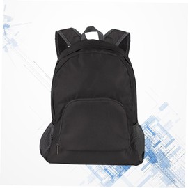 Kisangel Lightweight Foldable Backpack for Hiking and Camping Portable Daypack Mesh Pockets Straps Compact Travel Schoolbag Black