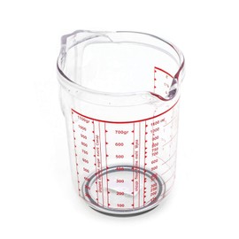 Tredoni 1100ml/1kg Sugar/Flour Measuring Cup/Jug, Non Slip Base Acrylic Plastic Pitcher