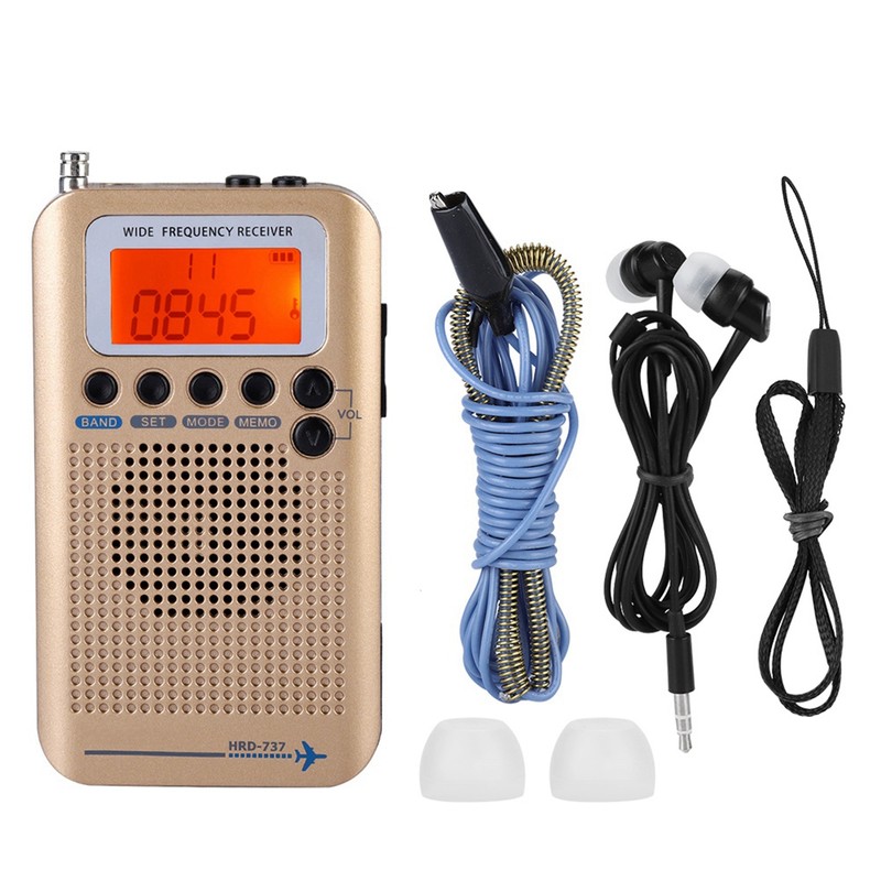Aircraft Band Radio Receiver VHF Portable Full Band Radio Recorder