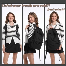 YGR Laptop Backpack for Women and Men, Waterproof Lightweight Travel Daily Rucksack Casual 15.6 inches Computer Bags for College, Black