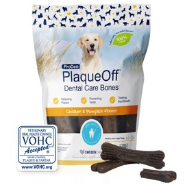 ProDen PlaqueOff ProDen PlaqueOff 13 Dental Bones for Medium & Large Dogs, Tartar, Plaque & Bad Breath Remover, Improves Overall Oral Health Flavour(Chicken & Pumpkin)