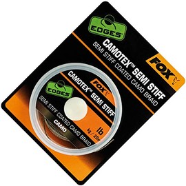 Fox Camotex Semi Stiff Coated Camo Braid 20 m - Leader Cord, Load Capacity: 20 lbs/9.1 kg