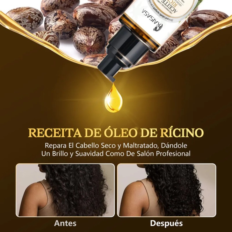Kaisasa® Aceite Ricino Aceite De Castor Tratamiento Capilar