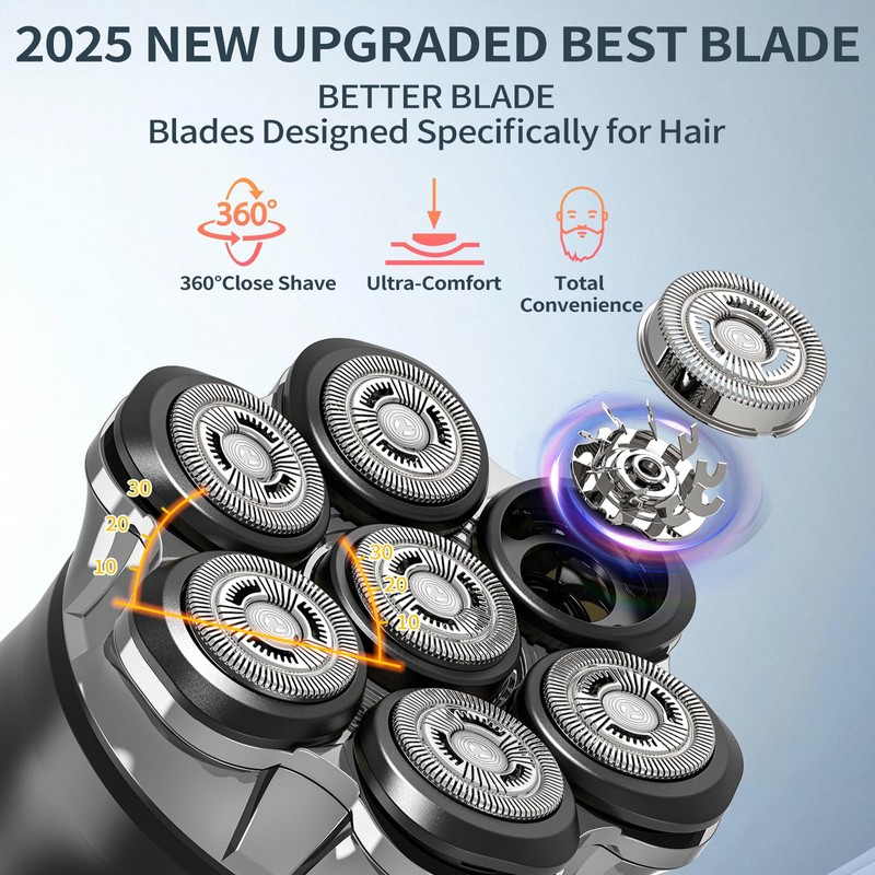 Elektrorasierer für Herren, 7D Rasierer, Glatze