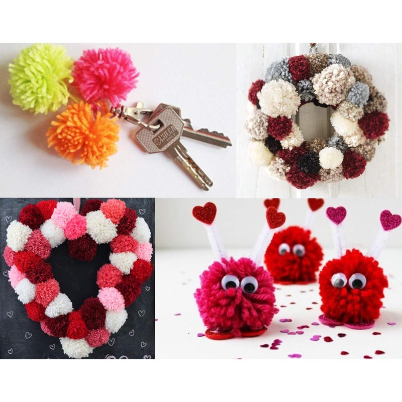 3 Reusable Plastic Pom Pom Maker Set - 5cm, 7cm