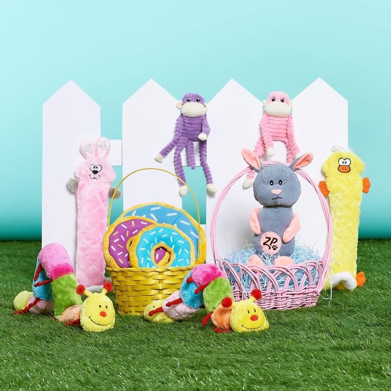 ZippyPaws - Spencer The Crinkle Monkey Dog Toy, Squeaker and