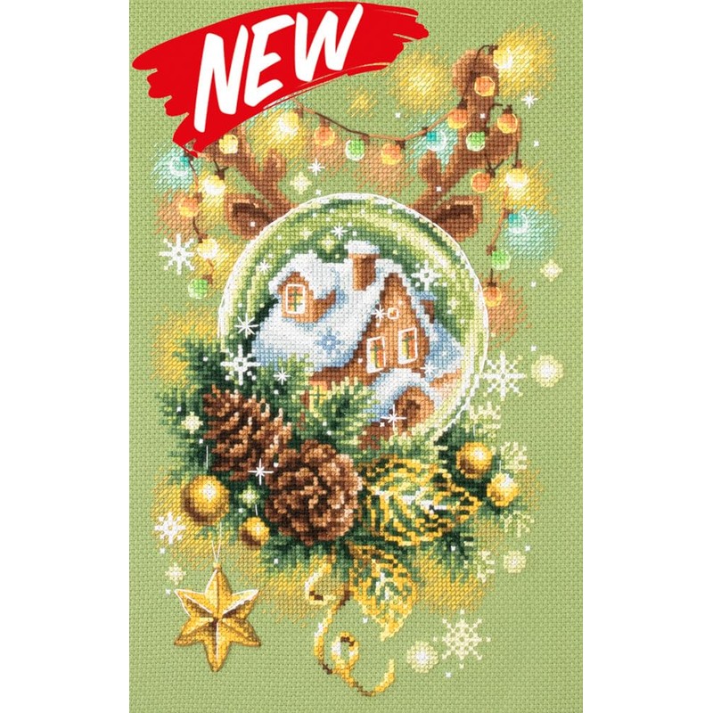 Wizardi Counted Cross-Stitch Kit Light Christmas 100-245 Magic Needle