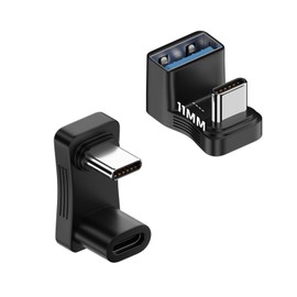 YUNKOZAND 180°USB-C to USB Adapter, 180 Degree Angle USB-C Male to USB-C Female USB-C 3.1/PD 100W 4K60Hz Adapter, Compatible with Steam Deck/Switch/Laptop/Tablet/Phone (C-2-Piece)