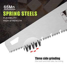 18 Inch Wood Hand Saw, 7 TPI Universal Handsaw Non-slip Ergonomic Handle Rustproof Wood Saw with Chip Removal Design