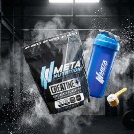 Meta Nutrition Creatina Monohidratada Micronizada Pura. 500gr, 100 Porciones. 100% creatina libre de rellenos, Sin Sabor, Pre-workout.
