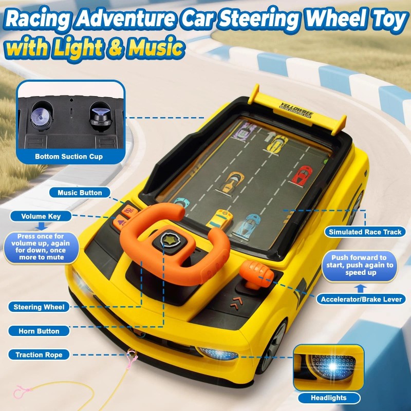 Dy-Go Adventure Racing Car Steering Wheel Toy for Kids Interactive