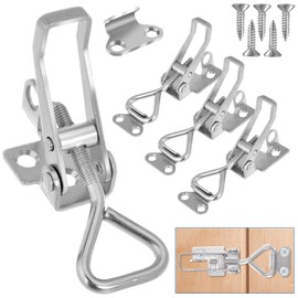 YUESHI PJL Set of 4 Stainless Steel Toggle Latches M4 Toggle Lever Tensioner Lockable Adjustable Stainless Steel Cabinet Toggle Lock Small Box Lock