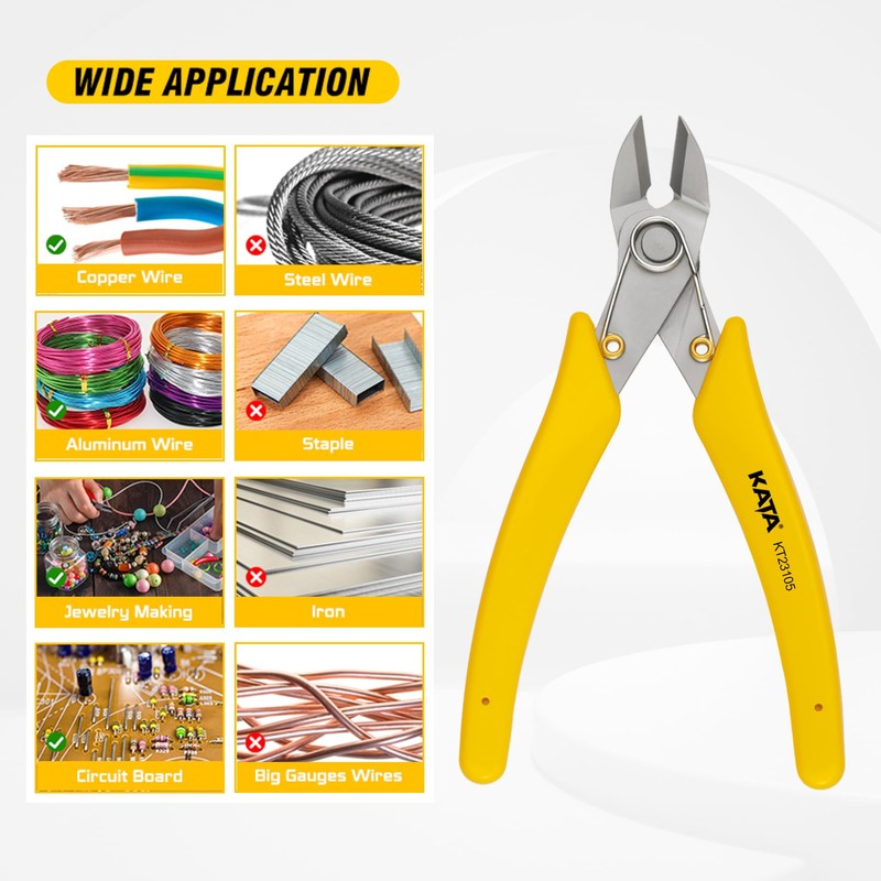 KATA 2Pack Micro Wire Cutters For Electronics Flush cutters, 6