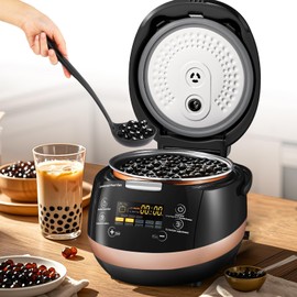 Moonshan 5L Boba Maker Machine Commercial Intelligent Tapioca Cooker with Even Heat Distribution, Anti-Overflow & Pressure Relief Valve, Ideal for Boba, Pudding, Sago, Taro Balls