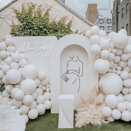 White Balloons Double White Sand Stuffed Balloons White Balloons Different Sizes 18 12 5 Inch for Garland Arch White Balloons Arch Kit For Neutral Baby Shower Bridal Wedding Birthday Party Decor