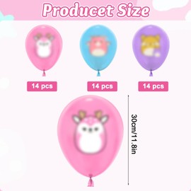 Birthday Balloons, Pack of 42 Squish-mallow Balloons, Cartoon Balloons, Squish-mallow Birthday Decoration for Children's Birthday Party, Baby Shower, Anniversary Party Decoration