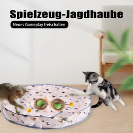 AOUZOVLI Katzenspielzeug Interaktiv,Interaktives Spielzeug für Katzen mit Doppelschicht Jagdabdeckung,2 in 1 Simuliertes Interaktives Jagdkatzenspielzeug,für Katzen Zum Spielen (Grün)