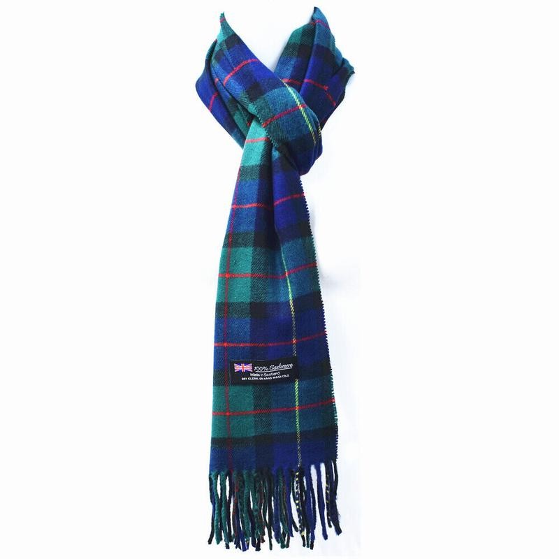 Winter Checked Plaid Wool 100% Cashmere Scotland Made Stripe Solid