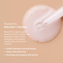 Say Hooray Skincare Daily Renewal Serum C Hydrating Facial Serum with Bakuchiol, Peptides & Vitamin C C Brightening & Smoothing Serum for Sensitive Skin C 1 fl oz