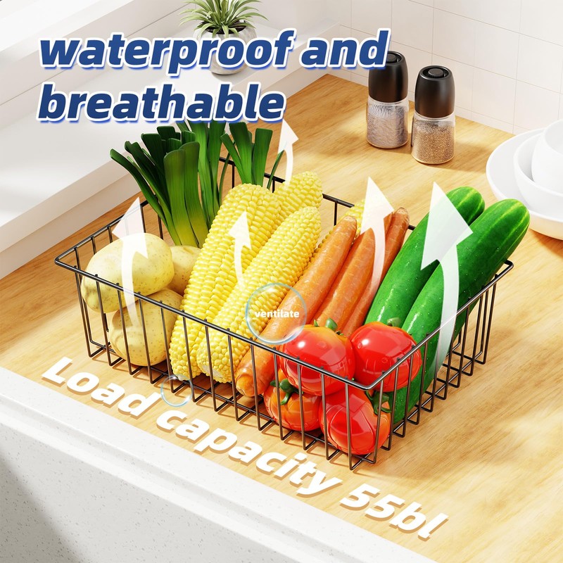 Simple Trending 6 Pack Large Wire Baskets for Organization, Metal