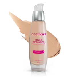Cicatricure Maquillaje Líquido Antiarrugas con Protección Solar, Tono Ajustable y Tecnología Inteligente, Base de Maquillaje con Efecto Rejuvenecedor y Bloqueador Solar Facial con Color, 30 ml