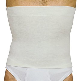 MANIFATTURA BERNINA Elan 500631 Thermal Belt Belly Warmer Merino Wool and Cotton Height 31 cm, White