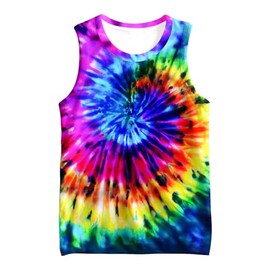 Kids Rainbow Neon Spiral Tie Dye Tank Tops Shirt for 5-6 Years Boys Girls Sleeveless Undershirt Hippies Youth Colorful Shirts Outfit Tee Clothes