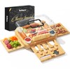 Charcuterie Board Cheese Board with Lid and Handle, Portable Bamboo