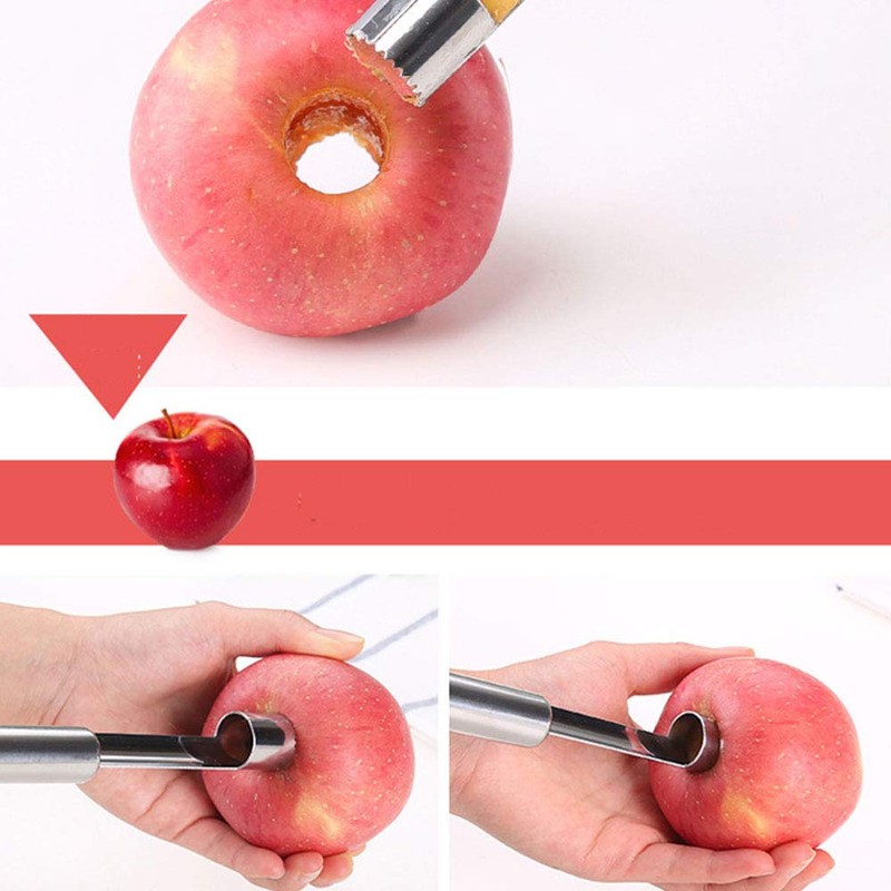 2 PCS Apple Corer, Stainless Steel No-Slip Handle Apple Corer