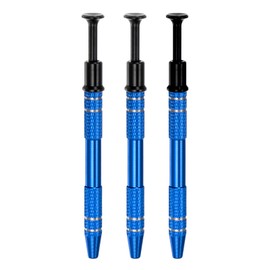 HARFINGTON 3Pcs 4-Claw Pick up Tool Piercing Ball Grabber Stainless Steel Jeweler's Pick Up Tool 4 Prongs Grabber for IC Chip Electronic Components Parts Nails Clamping, Blue
