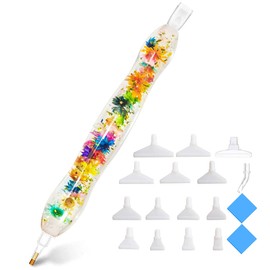 Praise V Do Colorful Flowers 5D Diamond Painting Art Drill Tool Pen Kits Resin Gem Picker for Adults with Pen Tip for Bead Dot Nail Art