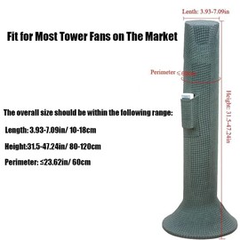 PAIKIUU Tower Fan Cover Elastic Polyester Dustproof Cover for Tower Fans Floor Standing Tower Fan Storage Cover Household Tower Fan Dust Cover Green